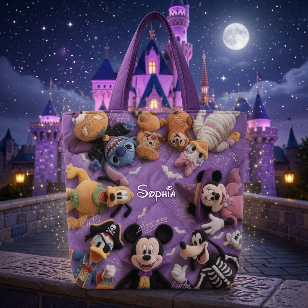 Spooky Magic Friends - Personalized Quilted Tote Bag - NSK10056