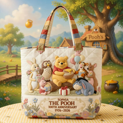 Honey Bear Celebrate 100 Years Of Friendship - Personalized Quilted Tote Bag - NSK10007