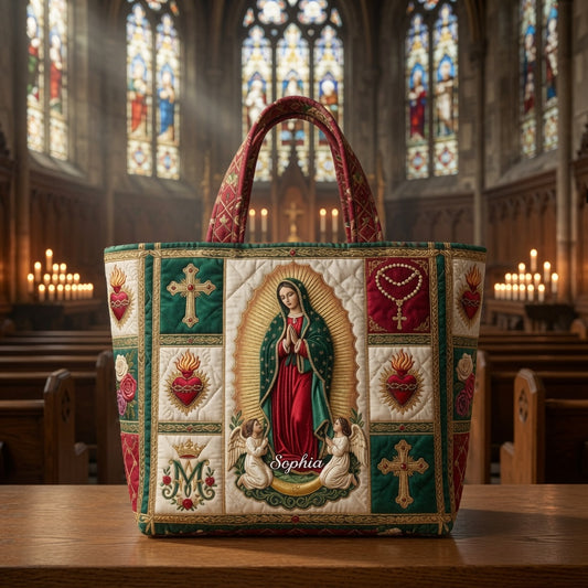 Our Lady of Guadalupe - Personalized Quilted Tote Bag - NSK10107