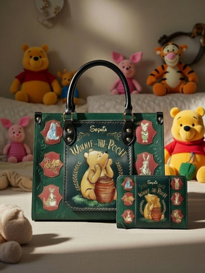 Honey Bear and Friends - Personalized Leather Handbag And Long Wallet | MNPHB01003