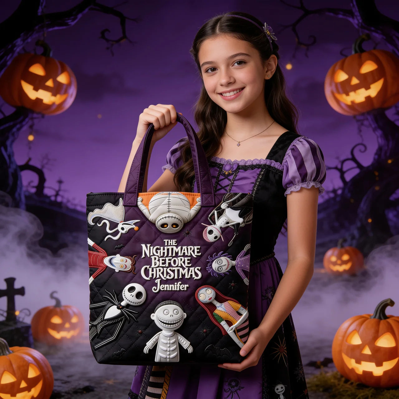 Dark Nightmare - Personalized Quilted Tote Bag - NSK10099
