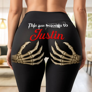 This Ass Belongs To Him - Personalized Leggings - Gift For Her MNPS0101PL