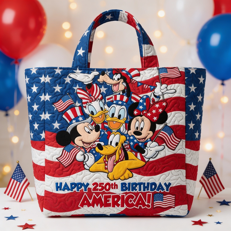 Magical Friends Happy 250th Birthday America - Personalized Quilted Tote Bag - NSK10012