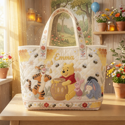The Hundred Acre Heritage Tote - Personalized Quilted Tote Bag - NSK10085