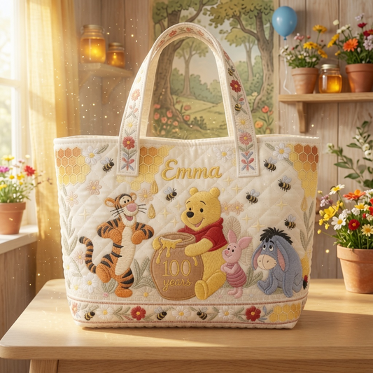 The Hundred Acre Heritage Tote - Personalized Quilted Tote Bag - NSK10085