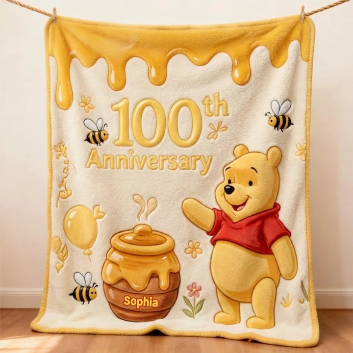 Honey Bear 100th Anniversary - Personalized Mouse Blanket | MNPB01002