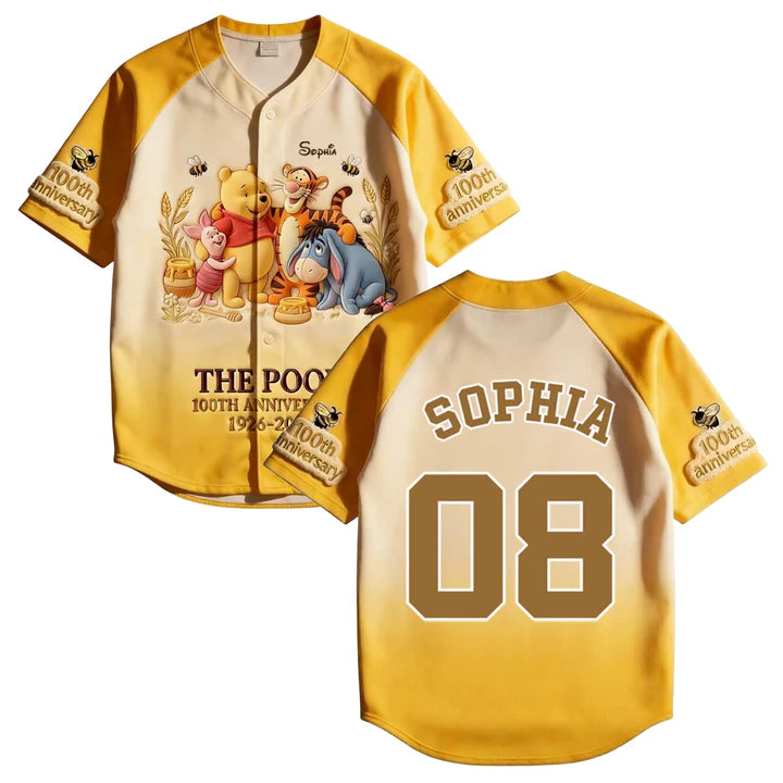 Honey Bear Celebrate Our 100th Anniversary - Personalized Baseball Jersey - MNPS0319NL