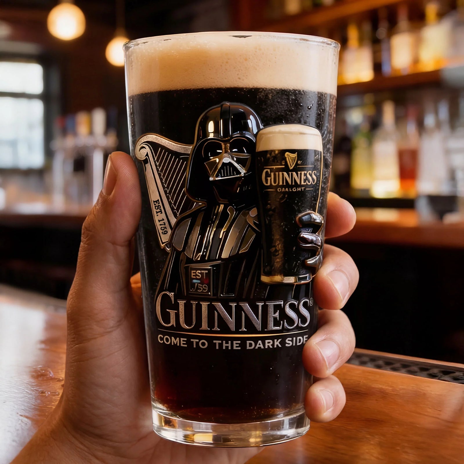 Futuristic Space Warrior - Personalized The Force Beer Glass - MNPS01BG