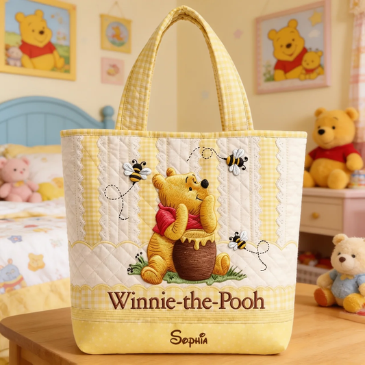 Just Loves Honey Bear And Friends - Personalized Quilted Tote Bag - NSK10083