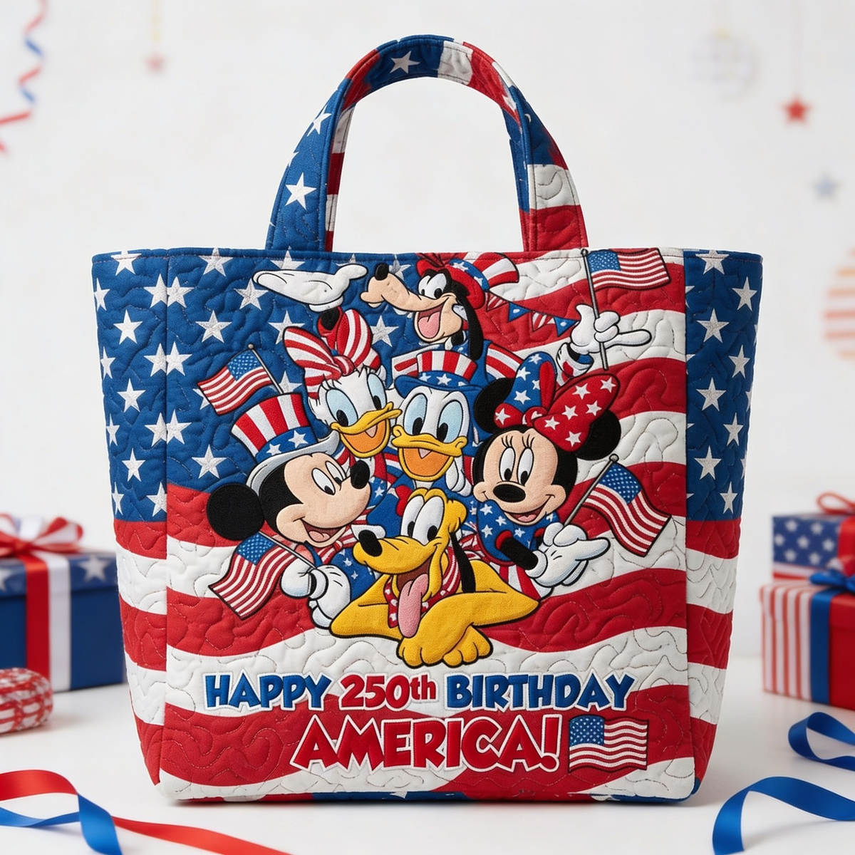 Magical Friends Happy 250th Birthday America - Personalized Quilted Tote Bag - NSK10012