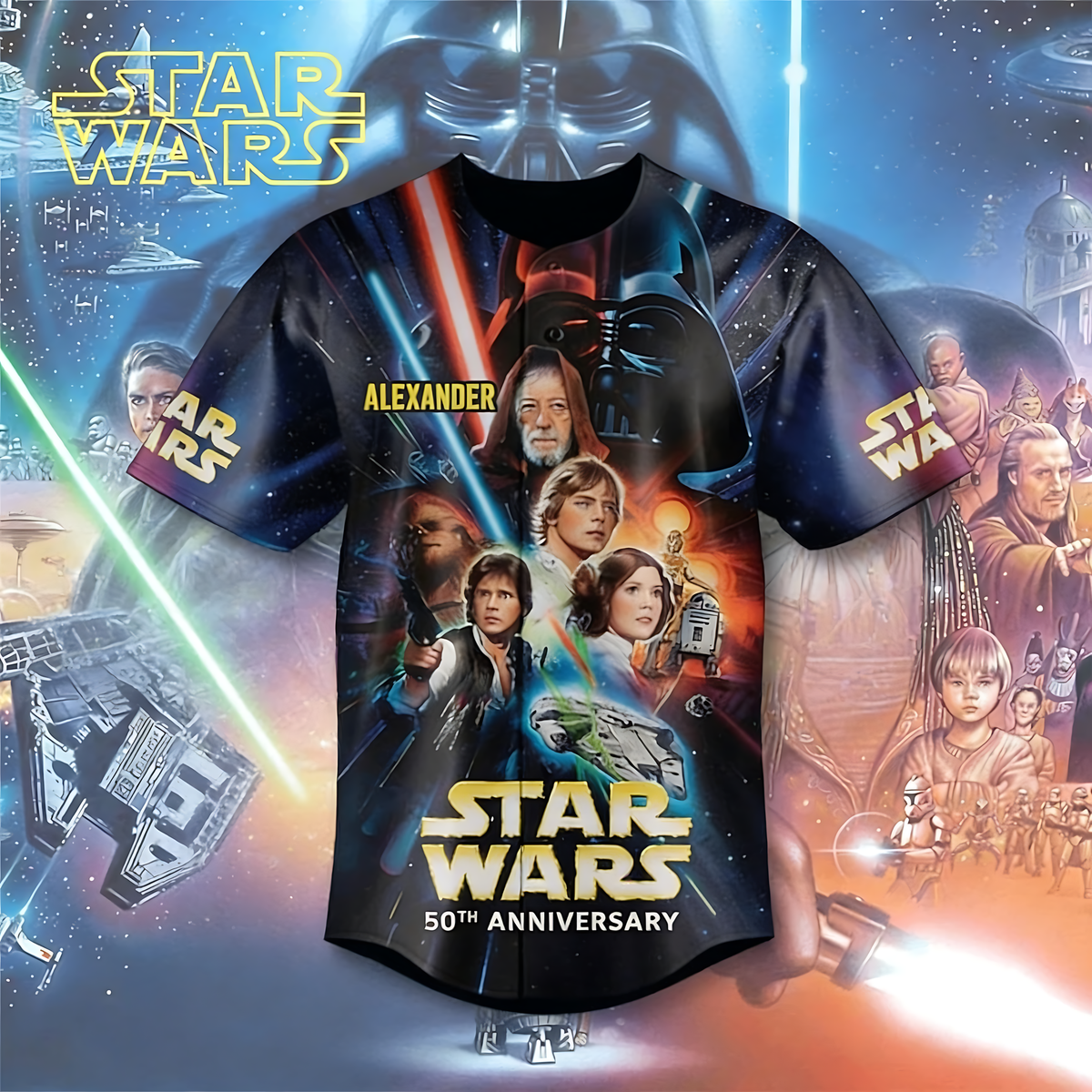 50th Anniversary With Galaxy Warriors - Personalized Baseball Jersey - Gift For Dad, Movie Fans - NSK10006
