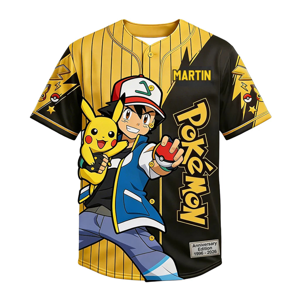Celebrate 30 Years Of Catching Them All - Personalized Baseball Jersey - MNPS0403NL