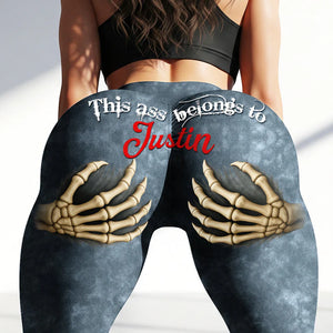 This Ass Belongs To Him - Personalized Leggings - Gift For Her MNPS0101PL