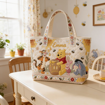 The Hundred Acre Heritage Tote - Personalized Quilted Tote Bag - NSK10085