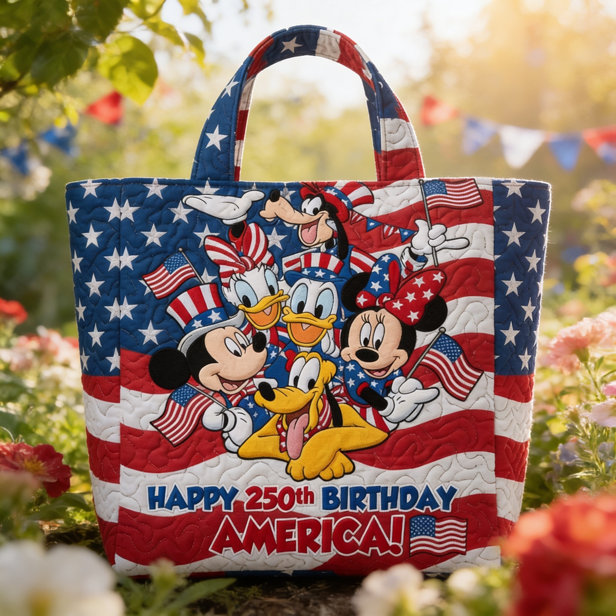 Magical Friends Happy 250th Birthday America - Personalized Quilted Tote Bag - NSK10012
