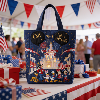 250th Anniversary Celebration With USA Magical Friends - Personalized Quilted Tote Bag - NSK10021