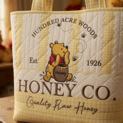 Honey Bear Celebrate 100 Years Of Friendship - Personalized Quilted Tote Bag - NSK10084