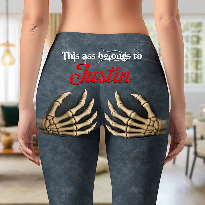 This Ass Belongs To Him - Personalized Leggings - Gift For Her MNPS0101PL