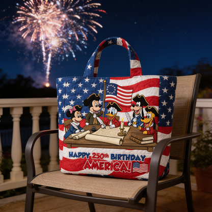 250th Anniversary Celebration With Magical American Leaders - Personalized Quilted Tote Bag - NSK10046