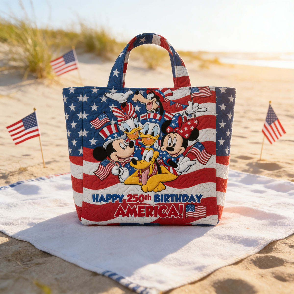 Magical Friends Happy 250th Birthday America - Personalized Quilted Tote Bag - NSK10012