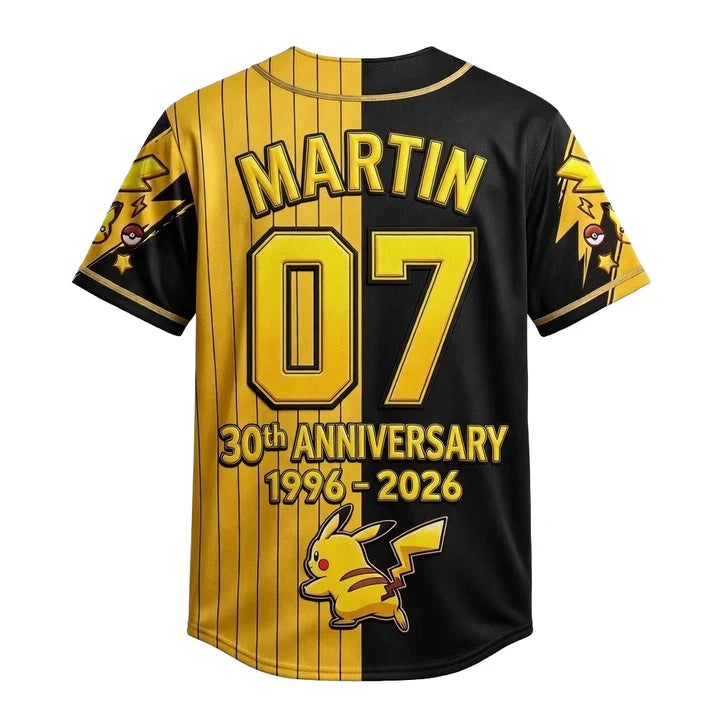 Celebrate 30 Years Of Catching Them All - Personalized Baseball Jersey - MNPS0403NL