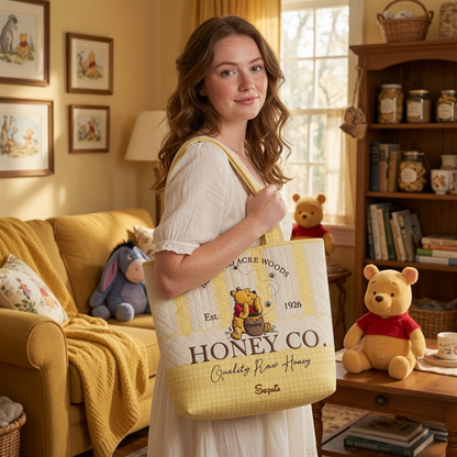 Honey Bear Celebrate 100 Years Of Friendship - Personalized Quilted Tote Bag - NSK10084