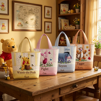 Just Loves Honey Bear And Friends - Personalized Quilted Tote Bag - NSK10083