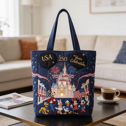 250th Anniversary Celebration With USA Magical Friends - Personalized Quilted Tote Bag - NSK10021