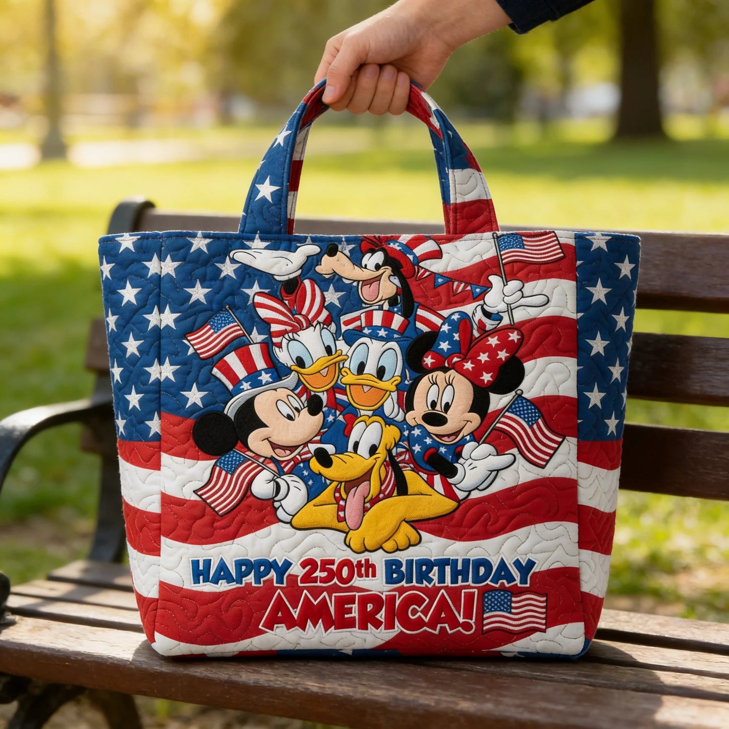 Magical Friends Happy 250th Birthday America - Personalized Quilted Tote Bag - NSK10012