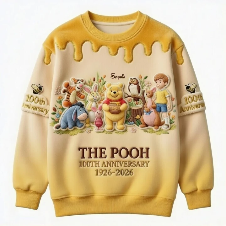 Honey Bear Celebrate Our 100th Anniversary - Personalized Mouse All Over Shirt - MNPS0109