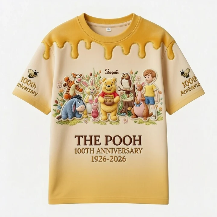 Honey Bear Celebrate Our 100th Anniversary - Personalized Mouse All Over Shirt - MNPS0109