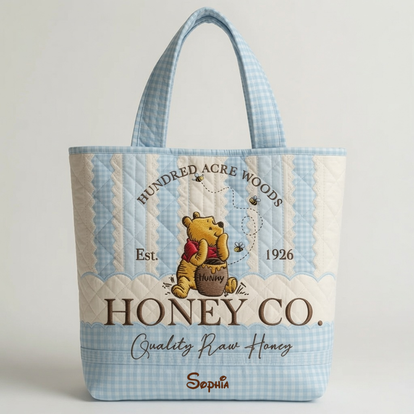 Honey Bear Celebrate 100 Years Of Friendship - Personalized Quilted Tote Bag - NSK10084