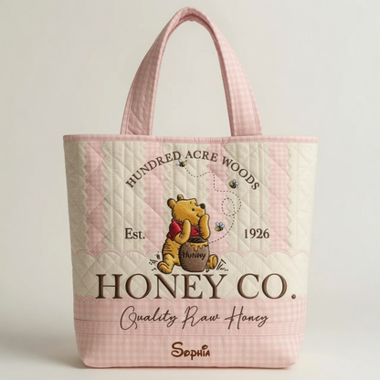 Honey Bear Celebrate 100 Years Of Friendship - Personalized Quilted Tote Bag - NSK10084