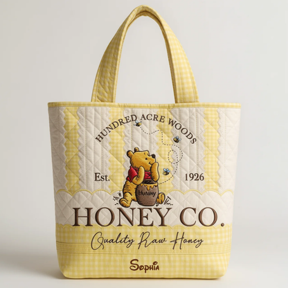 Honey Bear Celebrate 100 Years Of Friendship - Personalized Quilted Tote Bag - NSK10084