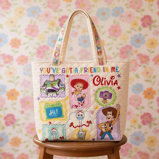 Best Friends Forever - Personalized Quilted Tote Bag - NSK10025