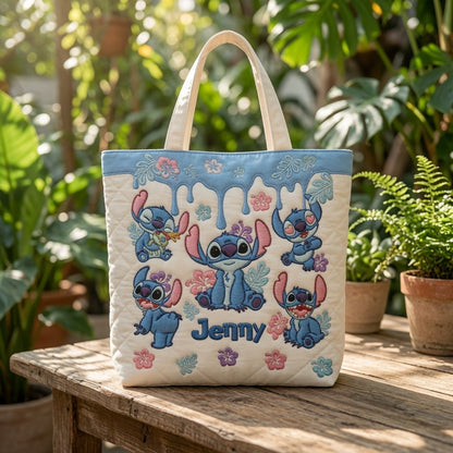 Ohana Means Family - Personalized Quilted Tote Bag - NSK10031