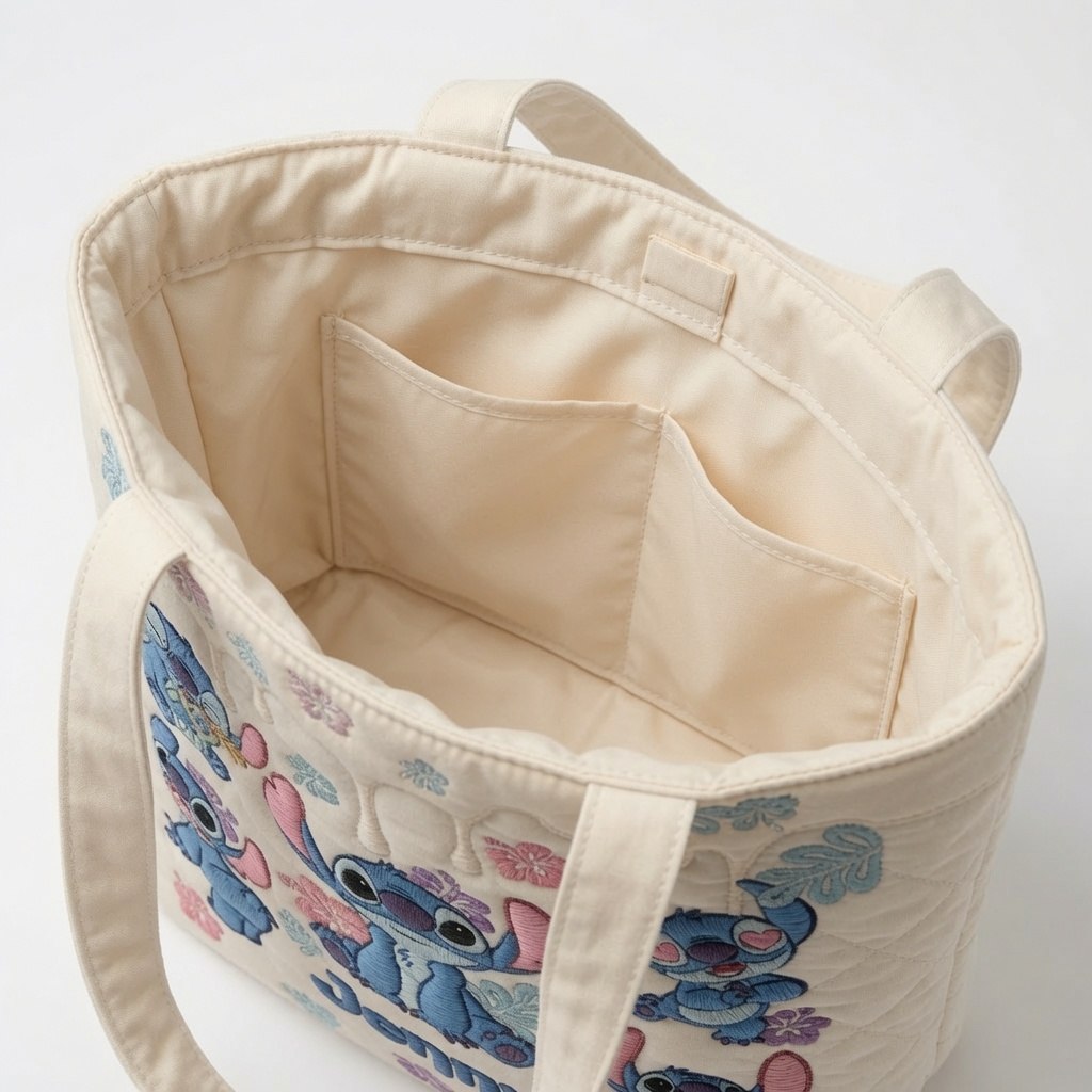 Ohana Means Family - Personalized Quilted Tote Bag - NSK10031