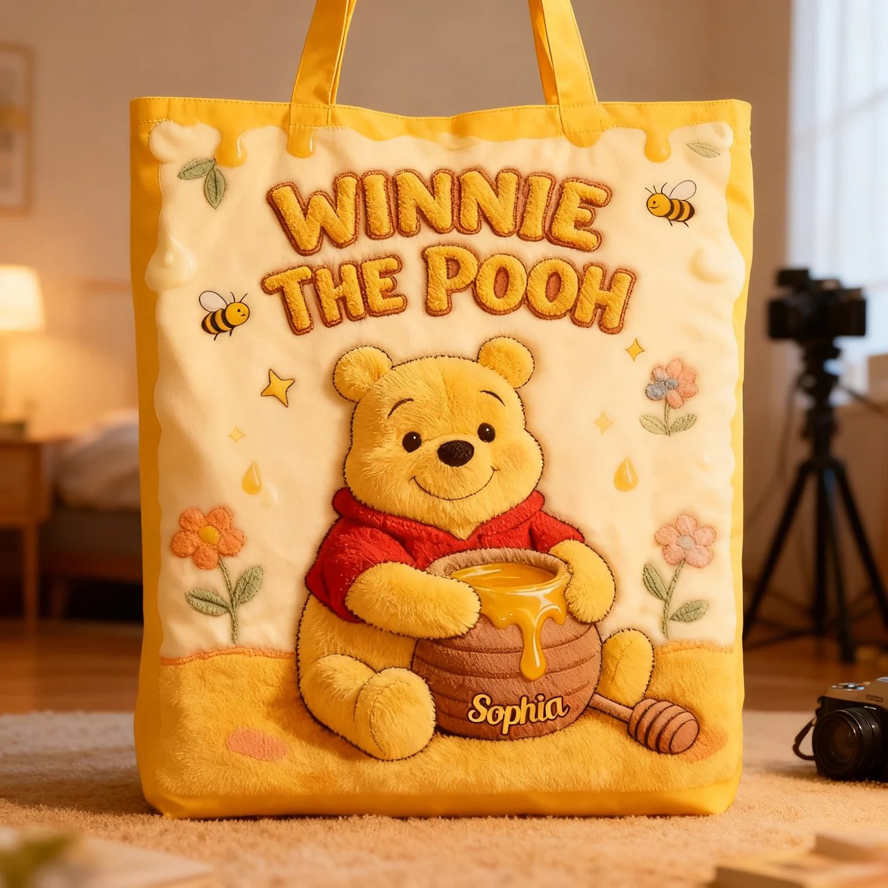 Honey Bear Friends - Personalized Quilted Tote Bag - NSK10038