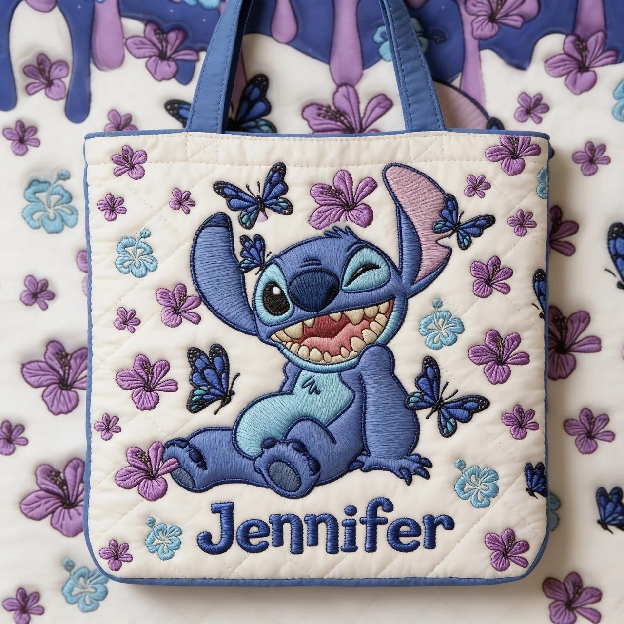 Ohana Means Family - Personalized Quilted Tote Bag - NSK10043