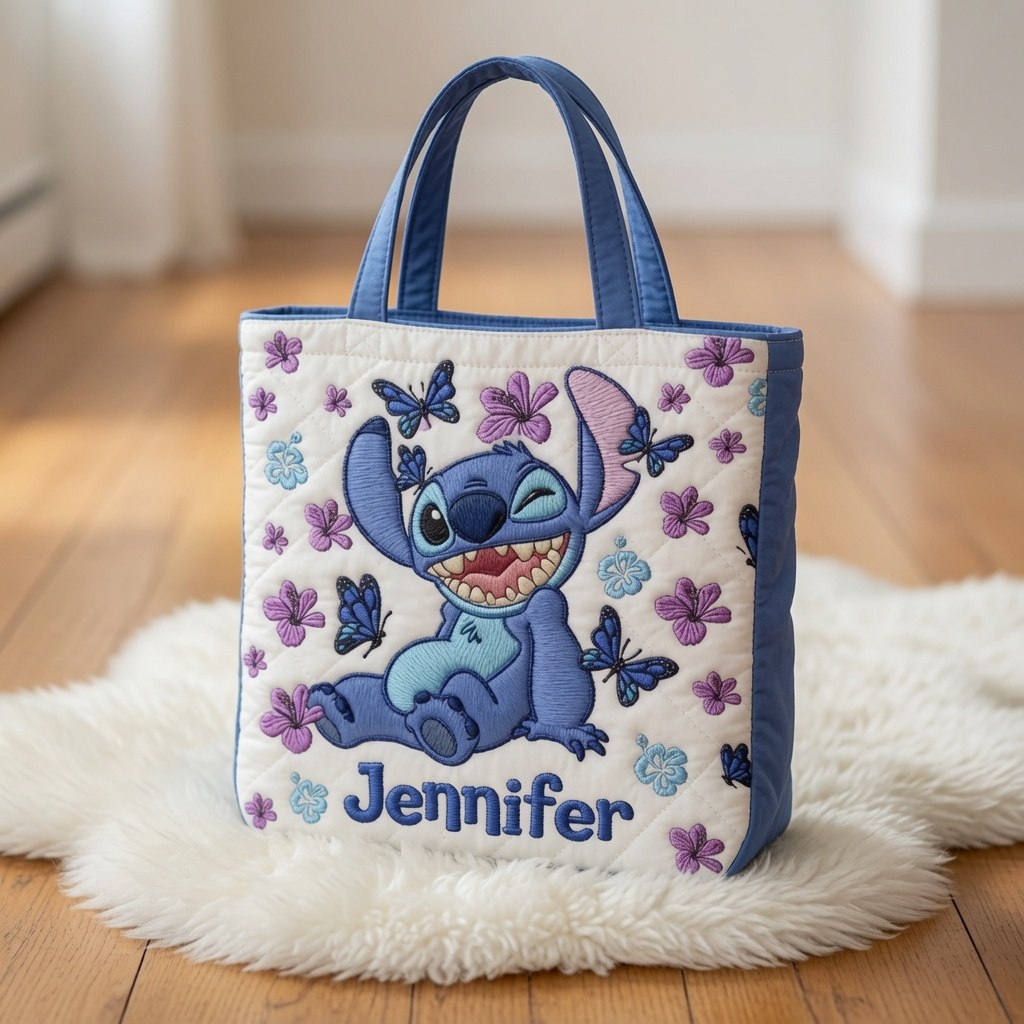 Ohana Means Family - Personalized Quilted Tote Bag - NSK10043