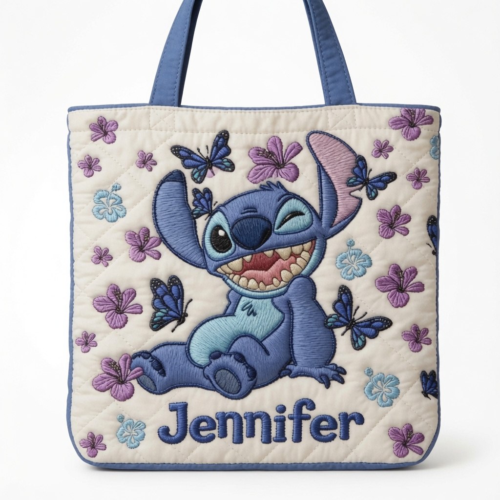 Ohana Means Family - Personalized Quilted Tote Bag - NSK10043