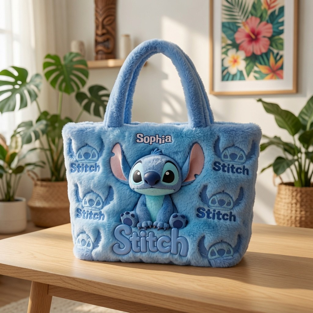 Blue Ohana - Personalized Quilted Tote Bag - NSK10047