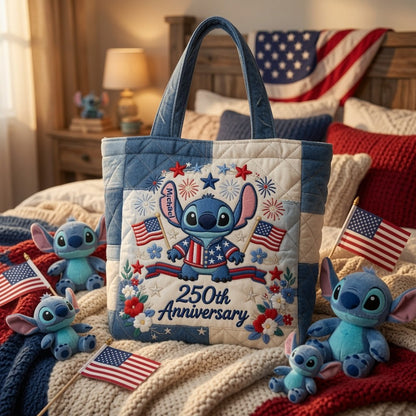 Blue Ohana - Personalized Quilted Tote Bag - NSK10053