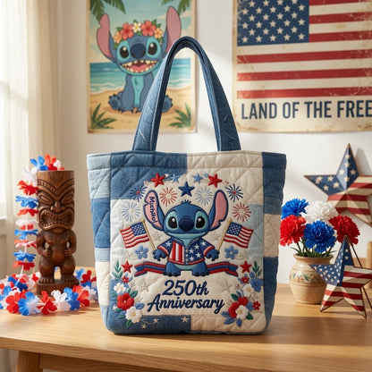 Blue Ohana - Personalized Quilted Tote Bag - NSK10053