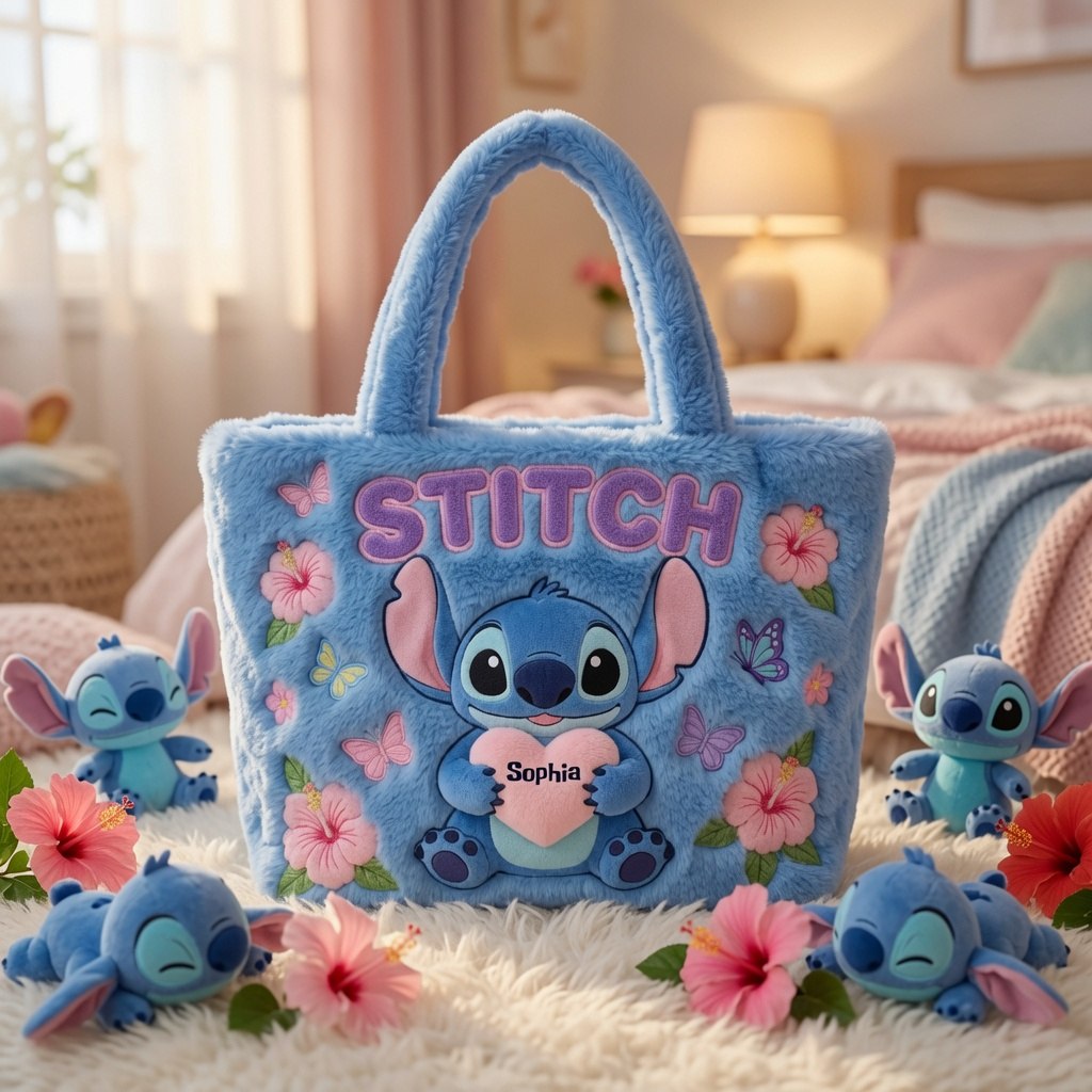 Blue Ohana - Personalized Quilted Tote Bag - NSK10054