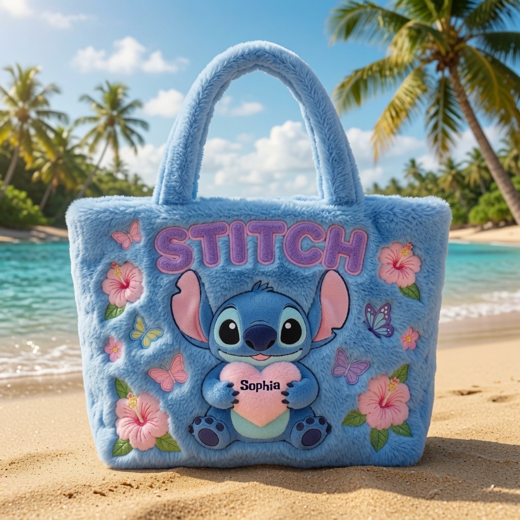 Blue Ohana - Personalized Quilted Tote Bag - NSK10054