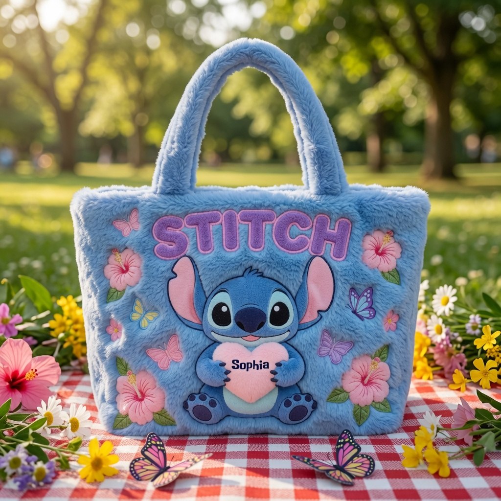 Blue Ohana - Personalized Quilted Tote Bag - NSK10054