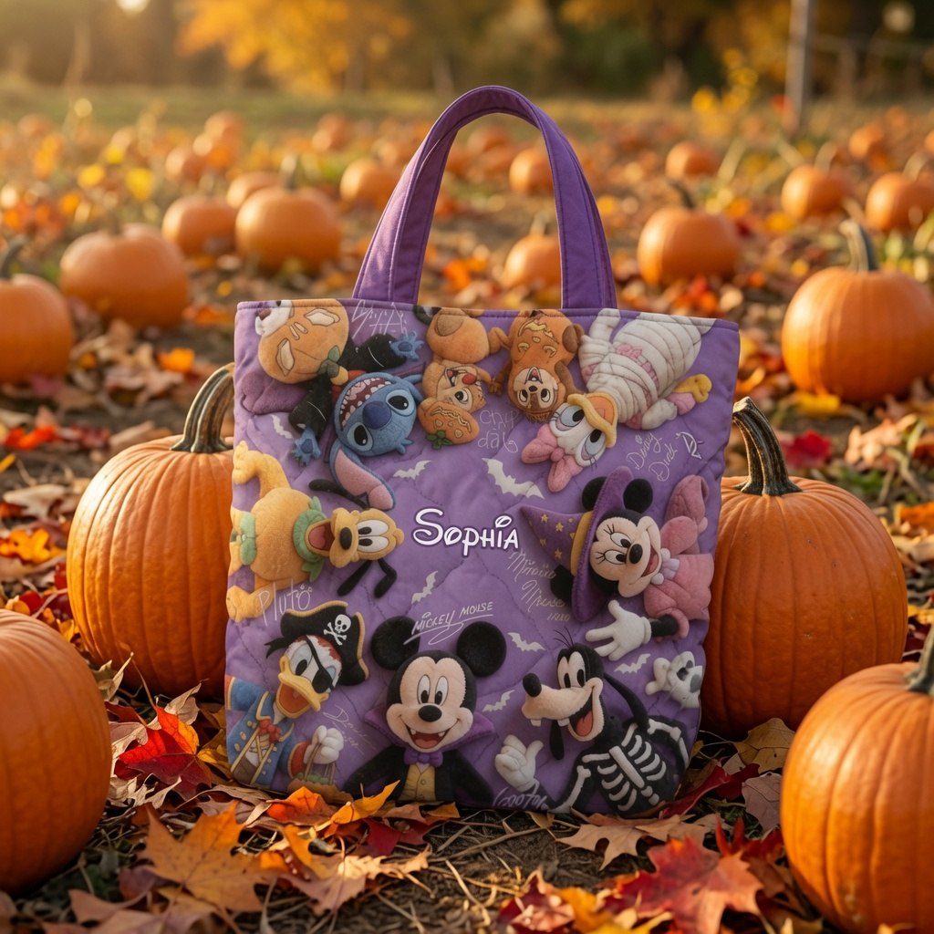 Spooky Magic Friends - Personalized Quilted Tote Bag - NSK10056