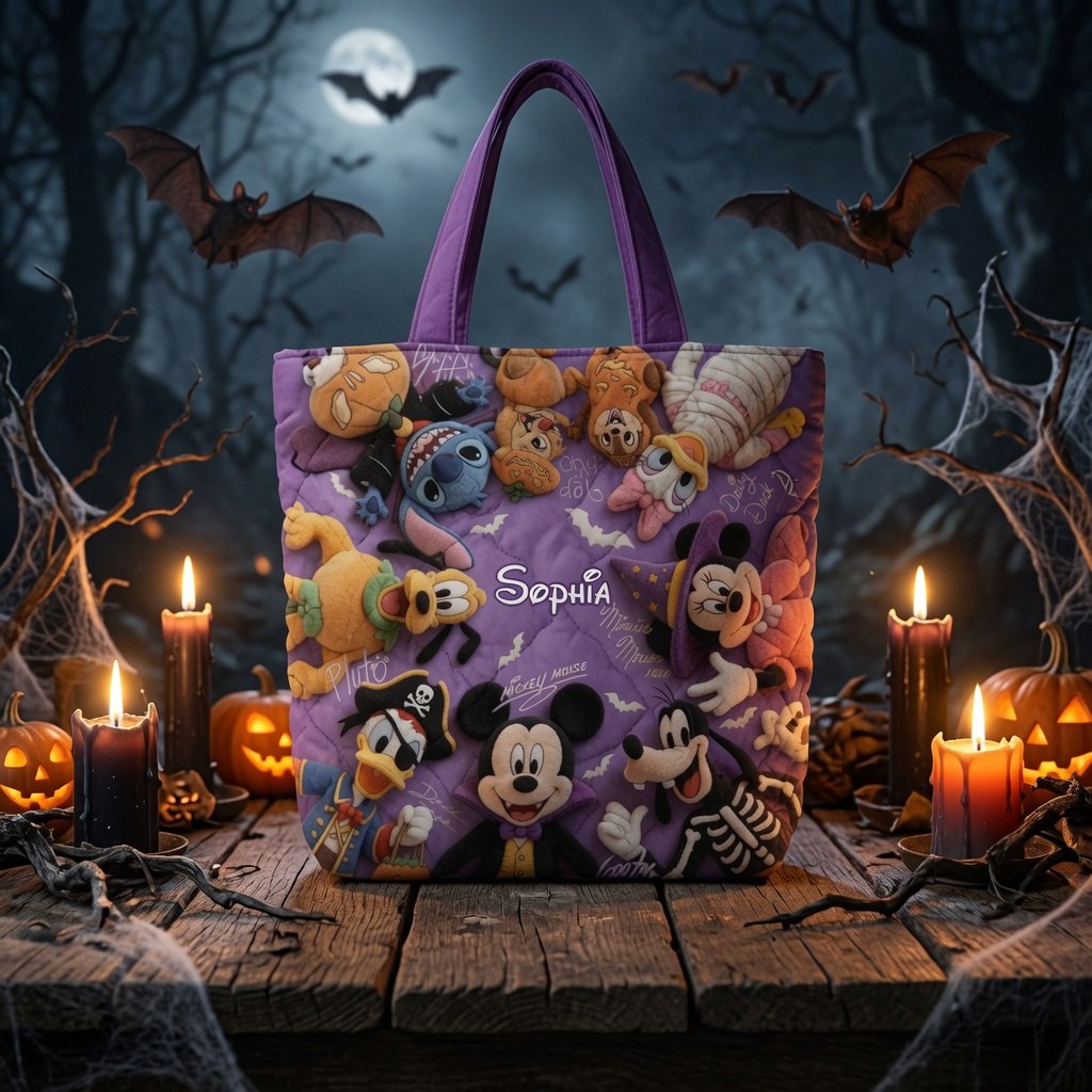 Spooky Magic Friends - Personalized Quilted Tote Bag - NSK10056