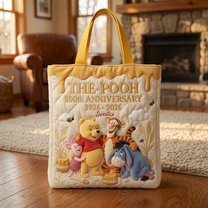 Honey Bear Celebrate 100 Years Of Friendship - Personalized Quilted Tote Bag - NSK10059